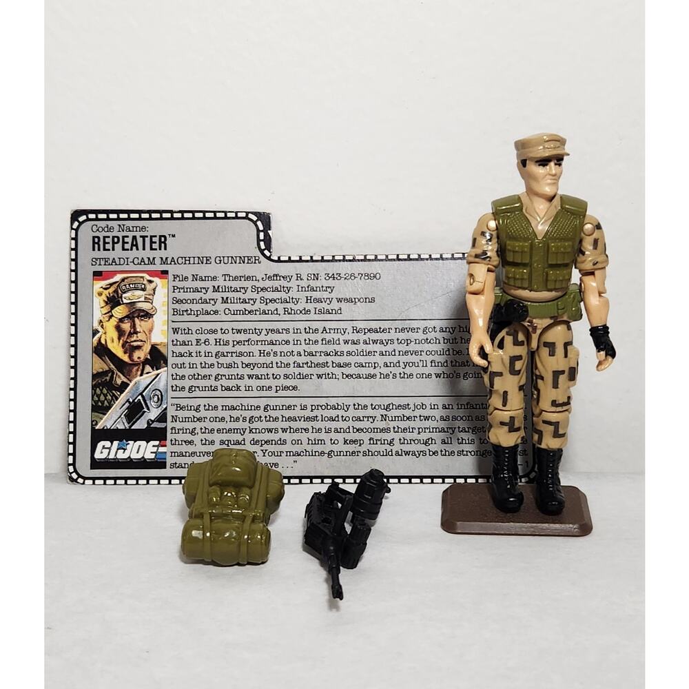 Repeater C8.5 Vintage Complete With Card GI Joe 1988 Hasbro Pre-owned